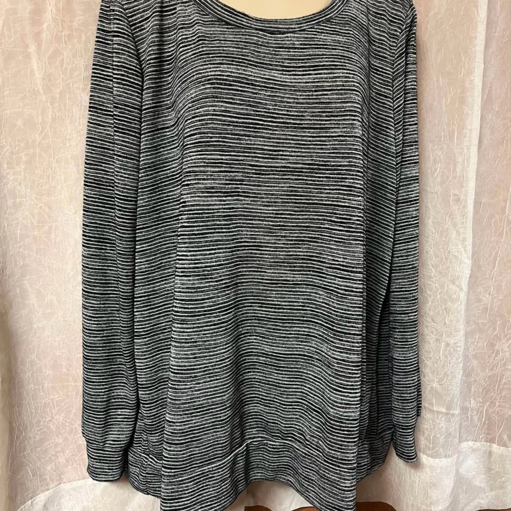 Piphany Black and White Striped Top
